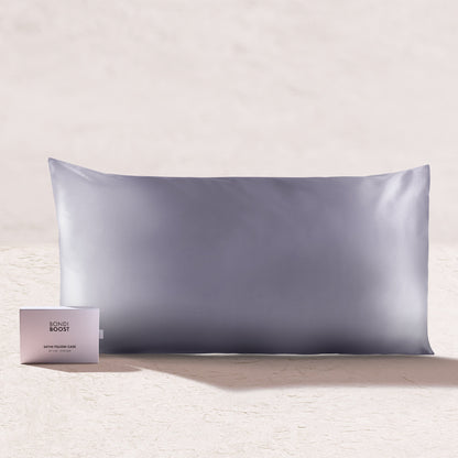 GREY SATIN PILLOWCASE- KING