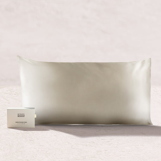 IVORY SATIN PILLOWCASE- KING