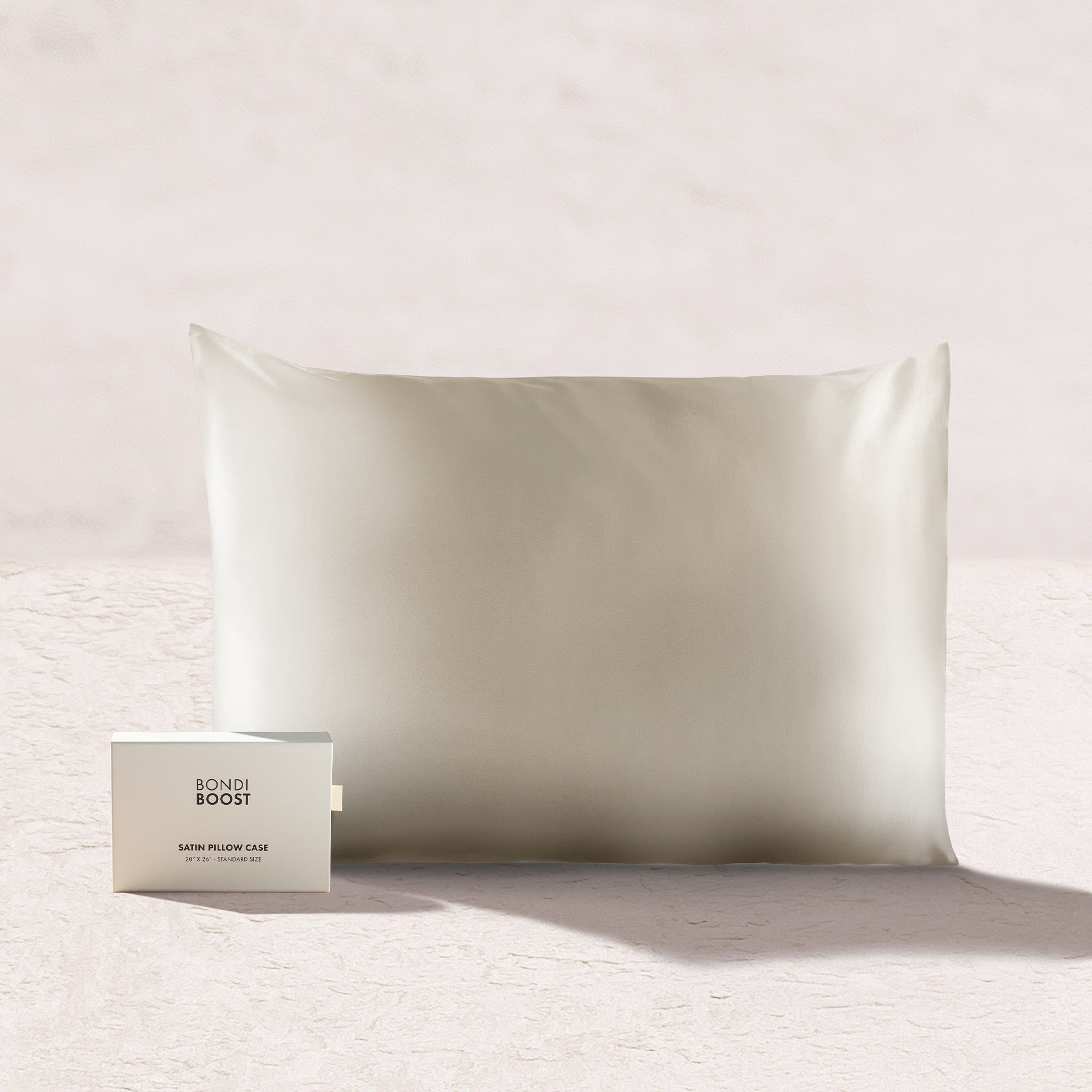 Bondi Boost Ivory Satin Pillowcase Standard