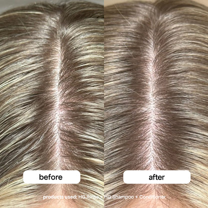 before and after scalp care using the rinse