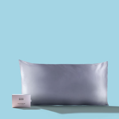 GREY SATIN PILLOWCASE- KING