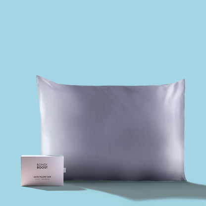 GREY SATIN PILLOWCASE- STANDARD