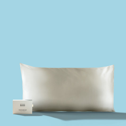 IVORY SATIN PILLOWCASE- KING