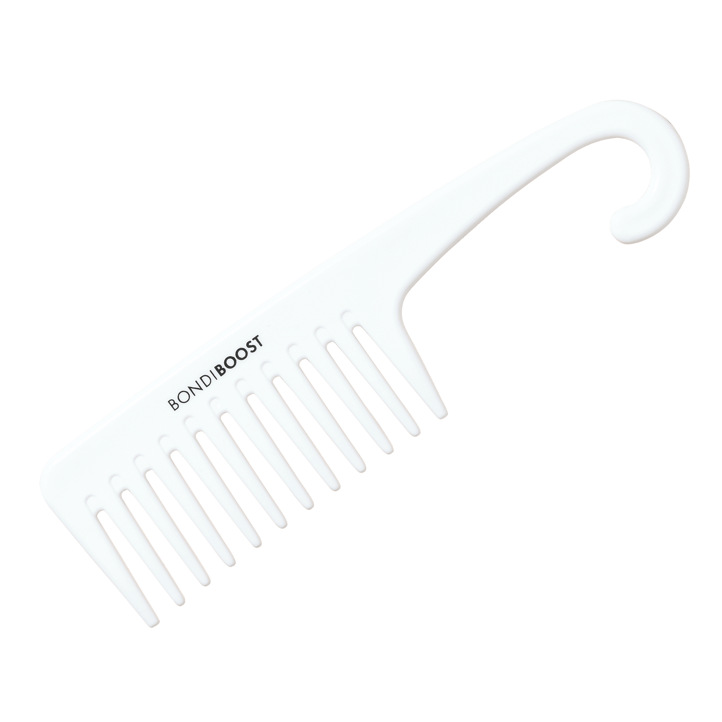 White comb with 'BONDIBOOST' branding on a black background