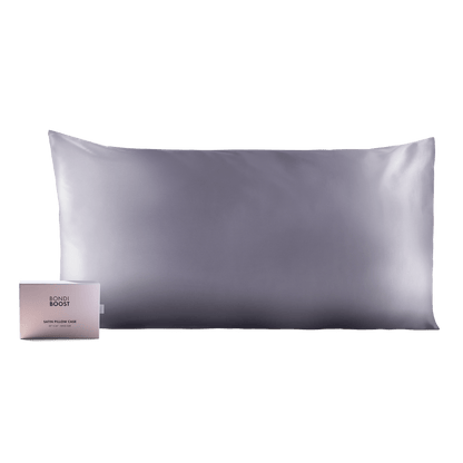 GREY SATIN PILLOWCASE- KING