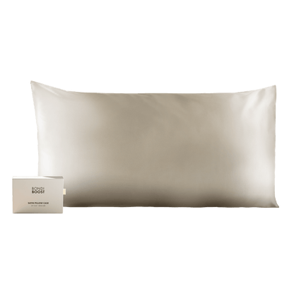 IVORY SATIN PILLOWCASE- KING
