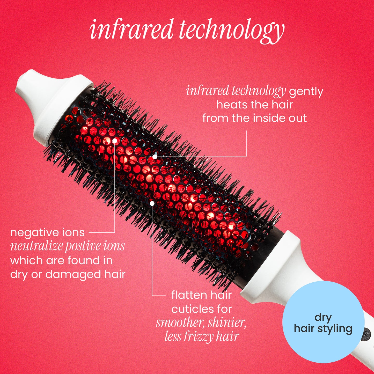 LONG BARREL INFRARED THERMAL BOUNCE BRUSH Bondi Boost