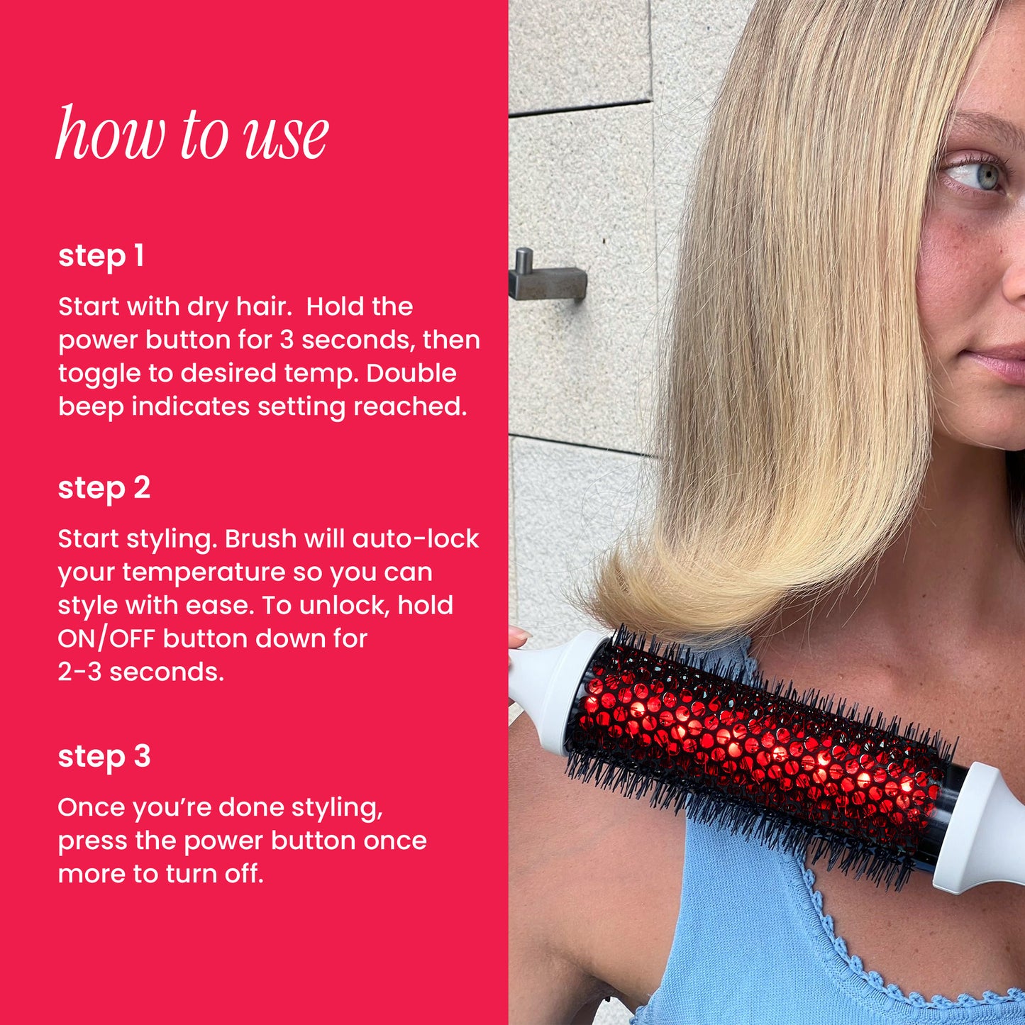 LONG BARREL INFRARED THERMAL BOUNCE BRUSH Bondi Boost