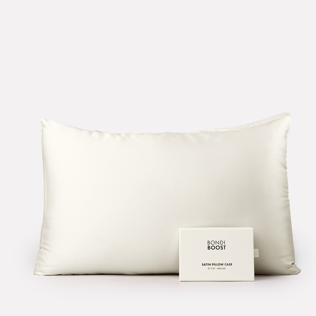 Ivory Satin Pillowcase KING BondiBoost